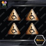 Handicap Triangle Wheelchair Disabled Pack of 4 MINI SIZE Decals Stickers Vinyl - Image 19