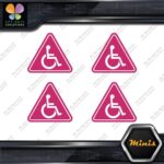 Handicap Triangle Wheelchair Disabled Pack of 4 MINI SIZE Decals Stickers Vinyl - Image 20