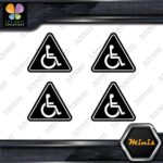 Handicap Triangle Wheelchair Disabled Pack of 4 MINI SIZE Decals Stickers Vinyl - Image 3