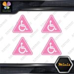 Handicap Triangle Wheelchair Disabled Pack of 4 MINI SIZE Decals Stickers Vinyl - Image 21
