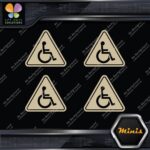 Handicap Triangle Wheelchair Disabled Pack of 4 MINI SIZE Decals Stickers Vinyl - Image 23
