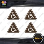 Handicap Triangle Wheelchair Disabled Pack of 4 MINI SIZE Decals Stickers Vinyl - Image 24
