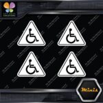 Handicap Triangle Wheelchair Disabled Pack of 4 MINI SIZE Decals Stickers Vinyl - Image 4