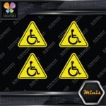 Handicap Triangle Wheelchair Disabled Pack of 4 MINI SIZE Decals Stickers Vinyl - Image 6