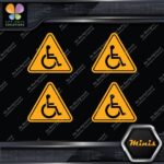 Handicap Triangle Wheelchair Disabled Pack of 4 MINI SIZE Decals Stickers Vinyl - Image 7