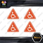 Handicap Triangle Wheelchair Disabled Pack of 4 MINI SIZE Decals Stickers Vinyl - Image 8