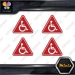 Handicap Triangle Wheelchair Disabled Pack of 4 MINI SIZE Decals Stickers Vinyl - Image 9