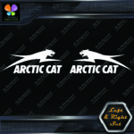 Compatible Arctic Cat Jumping Over Name Left & Right Set Vinyl Decals Stickers - Image 3