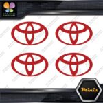 Compatible Toyota Oval Emblem Logo Pack of 4 MINI SIZE Decals Stickers Vinyl
