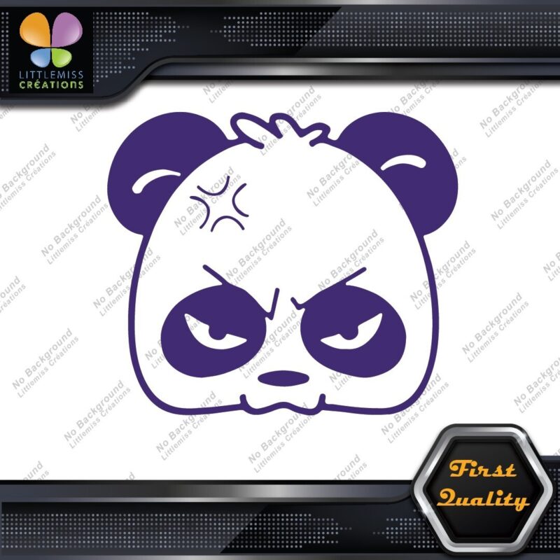 Sticker Panda Angry Panda Bear Head Face Angry Mad Sad Tuning Funny JDM Vinyl Decals ...