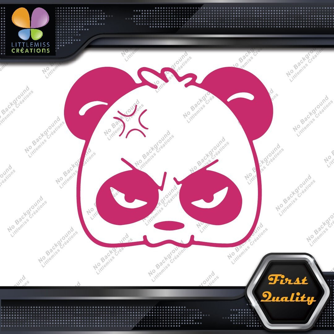 Panda Bear Head Face Angry Mad Sad Tuning Funny JDM Vinyl Decals Stickers 276816391581 Panda Bear Head Face Angry Mad Sad Tuning Funny JDM Vinyl Decals Stickers - Image 1