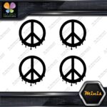 Peace Sign Circle Liquid Fluid Melting JDM 4 MINI SIZE Decals Stickers Vinyl