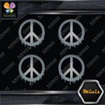 Peace Sign Circle Liquid Fluid Melting JDM 4 MINI SIZE Decals Stickers Vinyl - Image 18