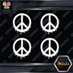 Peace Sign Circle Liquid Fluid Melting JDM 4 MINI SIZE Decals Stickers Vinyl - Image 3