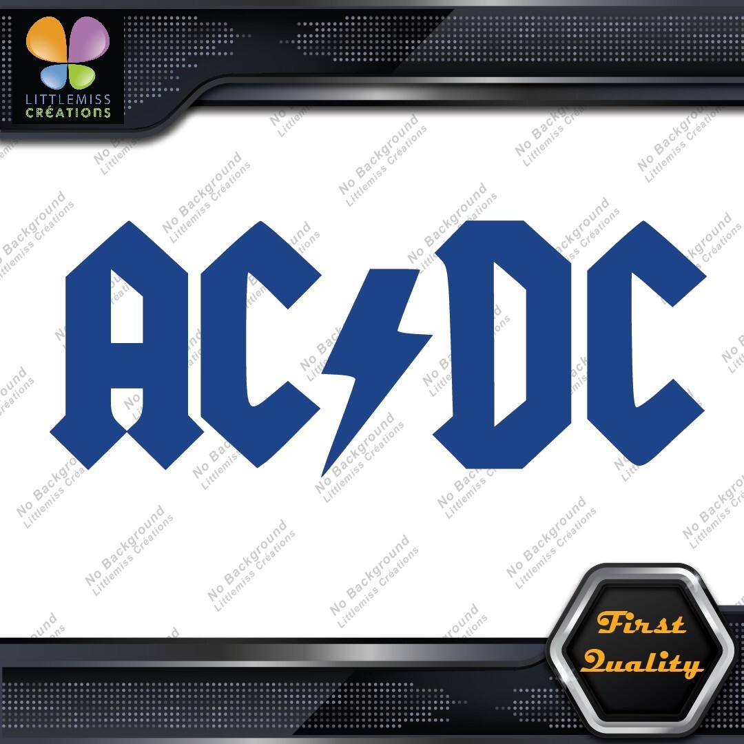 ACDC AC DC AC DC ACDC Rock Band Logo With Lightning Flash Vinyl Decals Stickers 276818431152 ACDC AC-DC AC DC AC/DC Rock Band Logo With Lightning Flash Vinyl Decals Stickers - Image 1