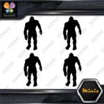 Bigfoot Sasquatch Yeti Walking Front Pack of 4 MINI SIZE Decals Stickers Vinyl