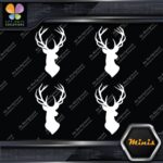 Deer Head Hunting Rack Antlers Buck Pack of 4 MINI SIZE Decals Stickers Vinyl