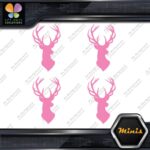 Deer Head Hunting Rack Antlers Buck Pack of 4 MINI SIZE Decals Stickers Vinyl - Image 21