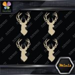Deer Head Hunting Rack Antlers Buck Pack of 4 MINI SIZE Decals Stickers Vinyl - Image 23