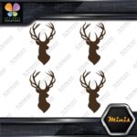 Deer Head Hunting Rack Antlers Buck Pack of 4 MINI SIZE Decals Stickers Vinyl - Image 24