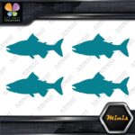 Salmon Silhouette Fishing Sideways Pack of 4 MINI SIZE Decals Stickers Vinyl - Image 13