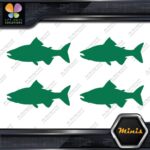 Salmon Silhouette Fishing Sideways Pack of 4 MINI SIZE Decals Stickers Vinyl - Image 15