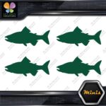 Salmon Silhouette Fishing Sideways Pack of 4 MINI SIZE Decals Stickers Vinyl - Image 16