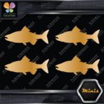 Salmon Silhouette Fishing Sideways Pack of 4 MINI SIZE Decals Stickers Vinyl - Image 17