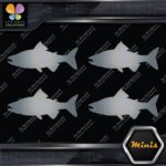 Salmon Silhouette Fishing Sideways Pack of 4 MINI SIZE Decals Stickers Vinyl - Image 18