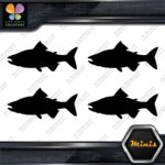 Salmon Silhouette Fishing Sideways Pack of 4 MINI SIZE Decals Stickers Vinyl - Image 3