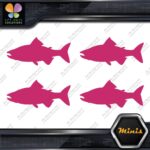 Salmon Silhouette Fishing Sideways Pack of 4 MINI SIZE Decals Stickers Vinyl - Image 21
