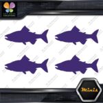 Salmon Silhouette Fishing Sideways Pack of 4 MINI SIZE Decals Stickers Vinyl - Image 22