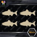 Salmon Silhouette Fishing Sideways Pack of 4 MINI SIZE Decals Stickers Vinyl - Image 23