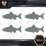 Salmon Silhouette Fishing Sideways Pack of 4 MINI SIZE Decals Stickers Vinyl - Image 4