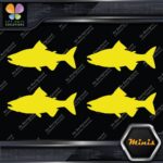 Salmon Silhouette Fishing Sideways Pack of 4 MINI SIZE Decals Stickers Vinyl - Image 5
