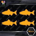 Salmon Silhouette Fishing Sideways Pack of 4 MINI SIZE Decals Stickers Vinyl - Image 6
