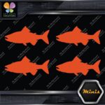 Salmon Silhouette Fishing Sideways Pack of 4 MINI SIZE Decals Stickers Vinyl - Image 7