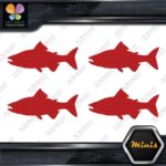 Salmon Silhouette Fishing Sideways Pack of 4 MINI SIZE Decals Stickers Vinyl - Image 8