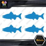Salmon Silhouette Fishing Sideways Pack of 4 MINI SIZE Decals Stickers Vinyl - Image 10