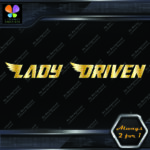 Lady Driven Angel Wings Banner Tuning Girl Power JDM Vinyl Decals Stickers - Image 15