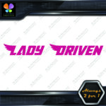 Lady Driven Angel Wings Banner Tuning Girl Power JDM Vinyl Decals Stickers - Image 3