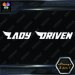 Lady Driven Angel Wings Banner Tuning Girl Power JDM Vinyl Decals Stickers - Image 5