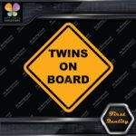 Twins On Board Warning Sign Diamond Shape Cars Trucks Vinyl Decals Stickers - Image 3