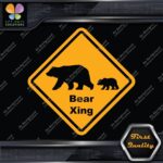 Bear Cub Crossing Warning Sign Xing Diamond Shape Lozenge Decals Stickers Vinyl