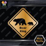 Bear Cub Crossing Warning Sign Xing Diamond Shape Lozenge Decals Stickers Vinyl - Image 17