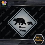 Bear Cub Crossing Warning Sign Xing Diamond Shape Lozenge Decals Stickers Vinyl - Image 18