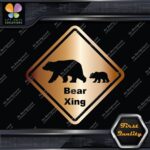 Bear Cub Crossing Warning Sign Xing Diamond Shape Lozenge Decals Stickers Vinyl - Image 19