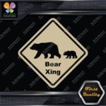 Bear Cub Crossing Warning Sign Xing Diamond Shape Lozenge Decals Stickers Vinyl - Image 23