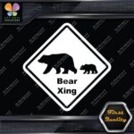Bear Cub Crossing Warning Sign Xing Diamond Shape Lozenge Decals Stickers Vinyl - Image 4