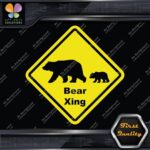 Bear Cub Crossing Warning Sign Xing Diamond Shape Lozenge Decals Stickers Vinyl - Image 6